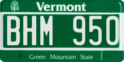 VT license plate BHM950