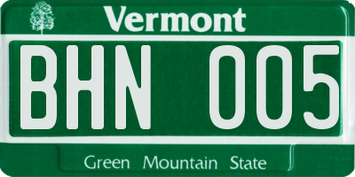 VT license plate BHN005