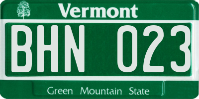 VT license plate BHN023
