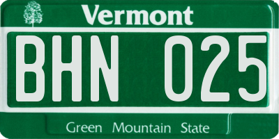 VT license plate BHN025