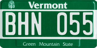 VT license plate BHN055