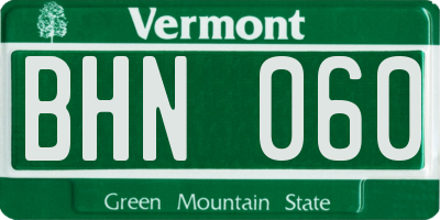 VT license plate BHN060