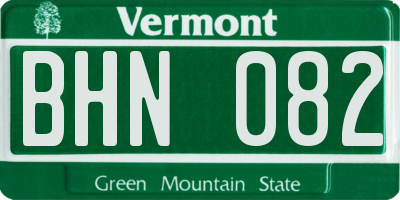 VT license plate BHN082