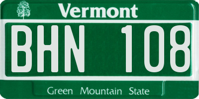 VT license plate BHN108