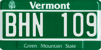 VT license plate BHN109