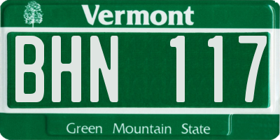 VT license plate BHN117