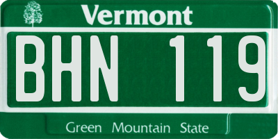 VT license plate BHN119
