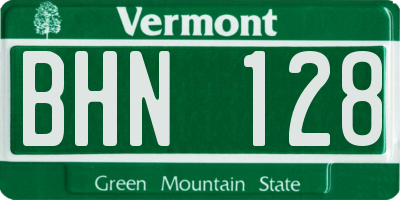 VT license plate BHN128