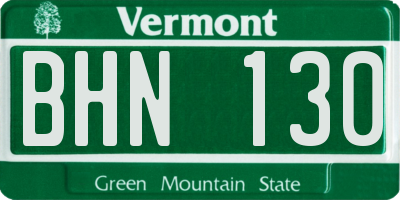 VT license plate BHN130