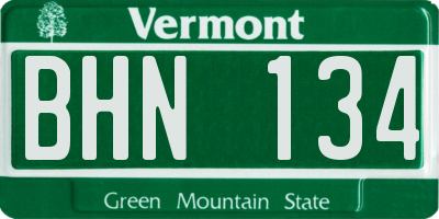 VT license plate BHN134