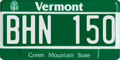 VT license plate BHN150