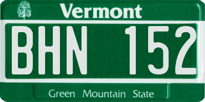 VT license plate BHN152