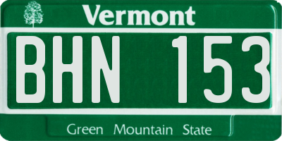 VT license plate BHN153