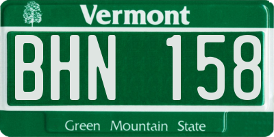 VT license plate BHN158