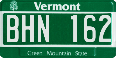 VT license plate BHN162