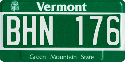 VT license plate BHN176