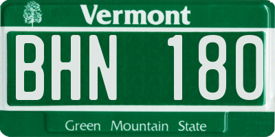 VT license plate BHN180