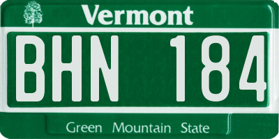 VT license plate BHN184