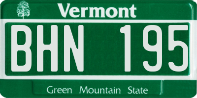 VT license plate BHN195