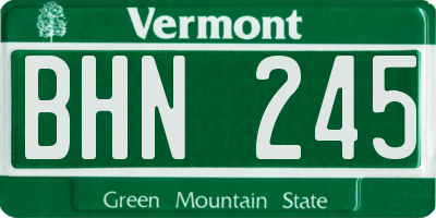 VT license plate BHN245
