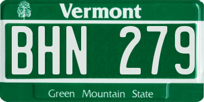 VT license plate BHN279