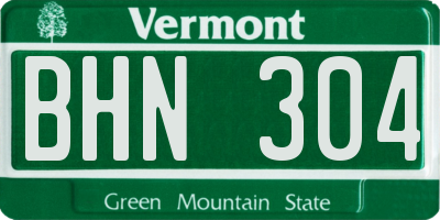 VT license plate BHN304