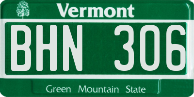 VT license plate BHN306