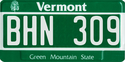 VT license plate BHN309
