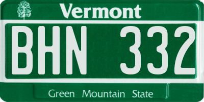 VT license plate BHN332