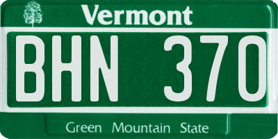 VT license plate BHN370