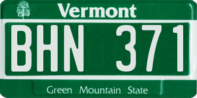 VT license plate BHN371