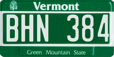 VT license plate BHN384