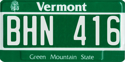 VT license plate BHN416