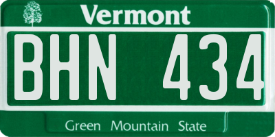 VT license plate BHN434