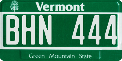 VT license plate BHN444
