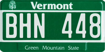VT license plate BHN448