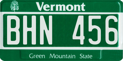 VT license plate BHN456