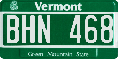 VT license plate BHN468