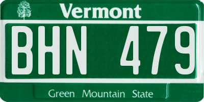 VT license plate BHN479