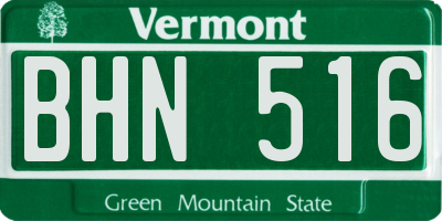 VT license plate BHN516