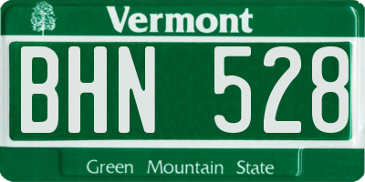 VT license plate BHN528