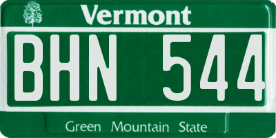 VT license plate BHN544