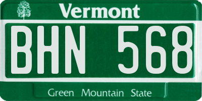 VT license plate BHN568