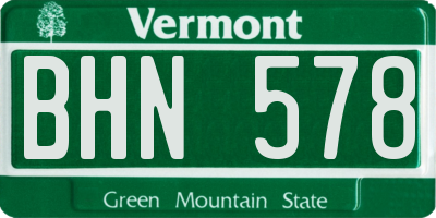 VT license plate BHN578