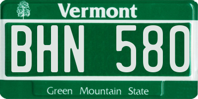 VT license plate BHN580