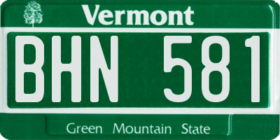 VT license plate BHN581
