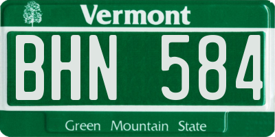 VT license plate BHN584