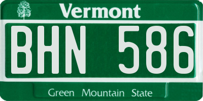 VT license plate BHN586