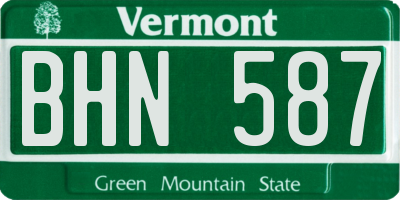 VT license plate BHN587