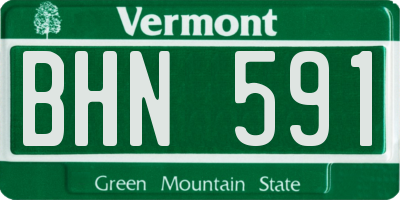 VT license plate BHN591